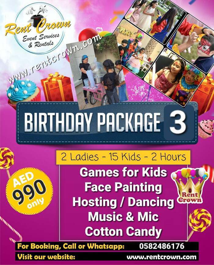 8 Affordable Birthday Party Packages Dubai RentCrown
