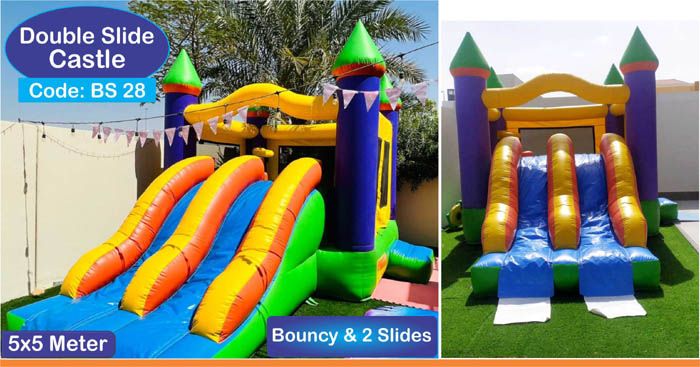 Bouncy-Castle-with-double-slides-on-rent-in-dubai-UAE