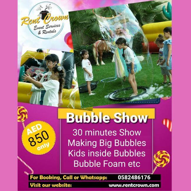 Bubble-show-services-charges-for-party-dubai-UAE