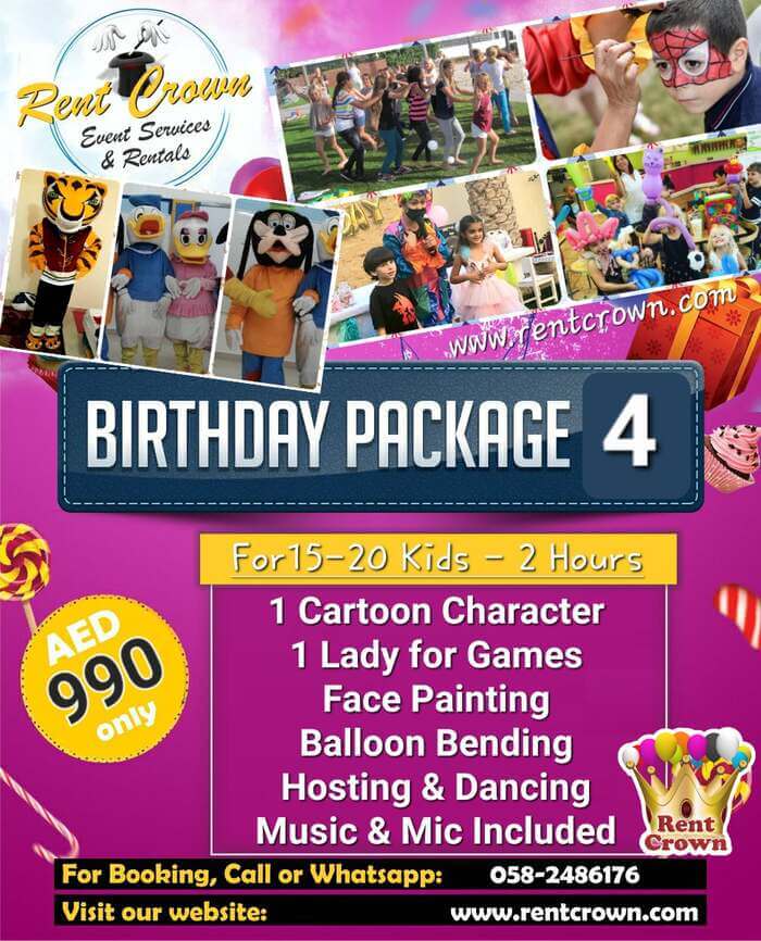 Affordable Birthday Party Packages Dubai Birthday party organisers