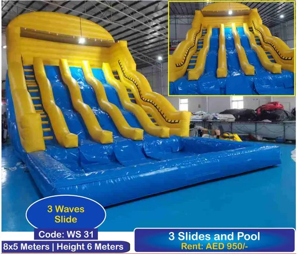 Inflatable slide with pool rental in Dubai