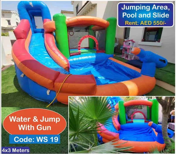 Inflatable water slide with bouncy Rental in Dubai UAE