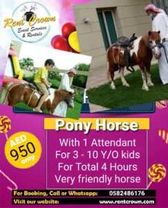 Pony-Horse-ride-kids-rental-charges-Dubai