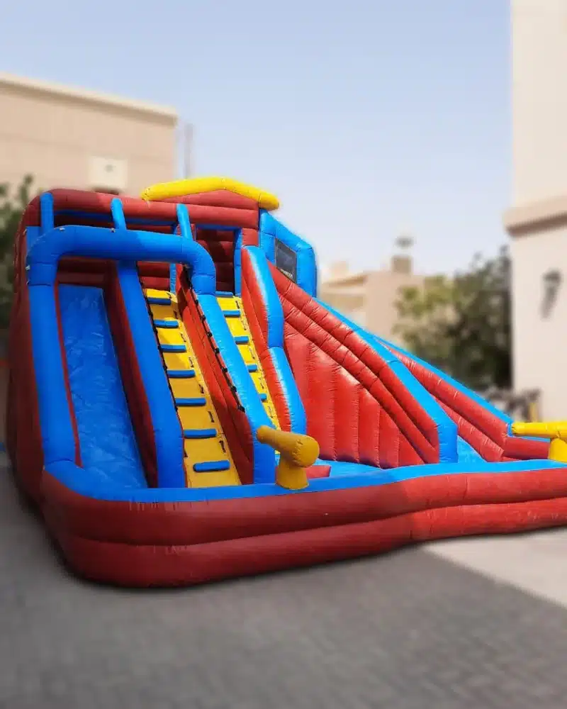 Yellow Cannon Dual Lane Water Slides