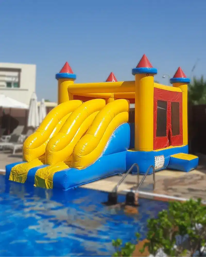 Yellow Red Towers Pool Slide