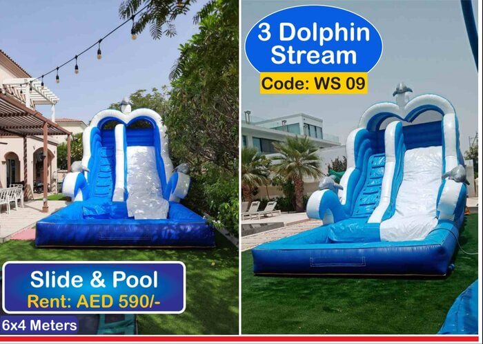 blue-white-bouncy-slide-with-pool-for-kids