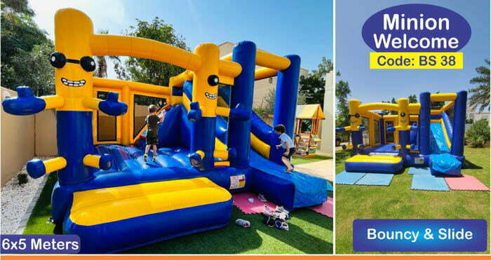minion-welcome-bouncy-castle-with_slide-for-rent-in-UAE