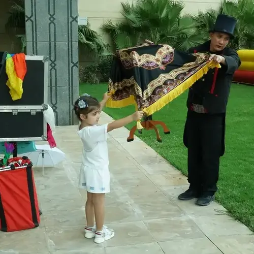 A Princess doing magic with the magician.
